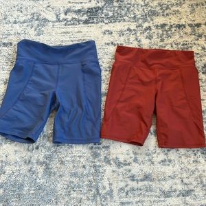 2 pack biker shorts kids red blue